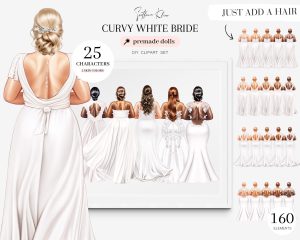 Curvy White Bride Clipart