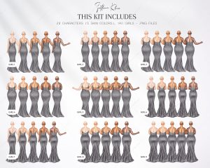 Pewter Dresses Clipart