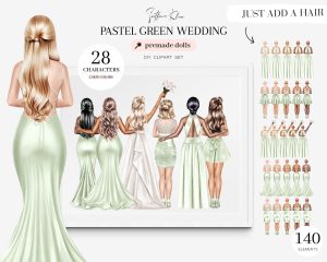 Pastel Green Wedding Clipart
