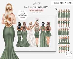 Pale Grass Wedding Clipart