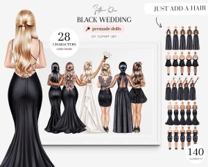 Black Dresses Clipart