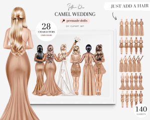 Camel Wedding Dresses Clipart