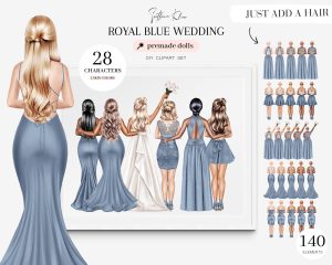 Royal Blue Wedding Clipart