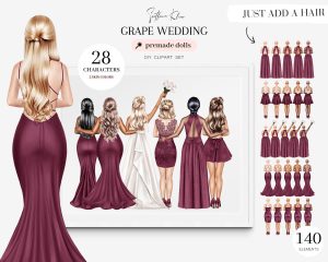 Grape Bridesmaids Clipart