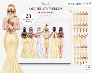 Pale Yellow Wedding Clipart