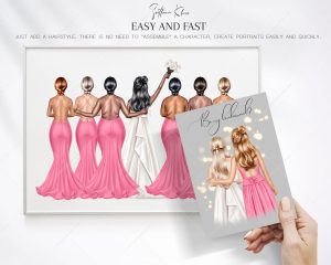 French Pink Wedding Clipart