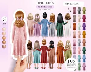 Knitted Dresses Clipart
