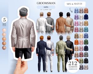 The Groomsman Suits Clipart