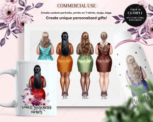 Curvy Woman in Silk Dress Clipart