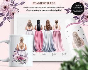 Curvy Woman in Pastel Dresses Clipart