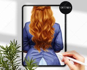 Curvy Woman in Suit Clipart