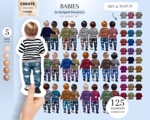 Striped Baby Clipart