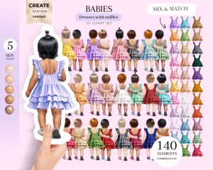 Baby Frilly Dresses Clipart