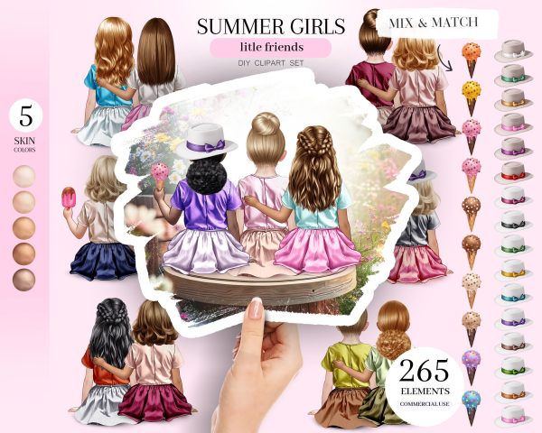 Summer Little Girls Clipart