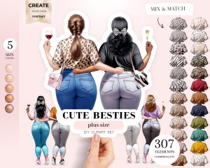 Cute Besties Clipart