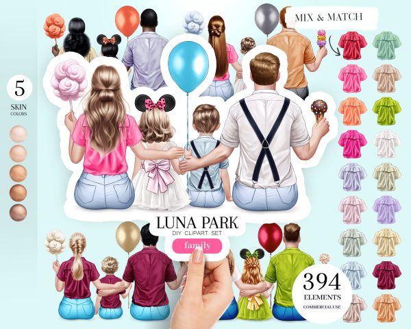 Luna Park Family Clipart