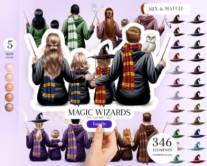 Wizard Family Clipart