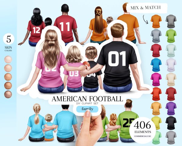 Sitting American Football Clipart