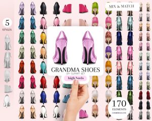 Grandma High Heels Clipart