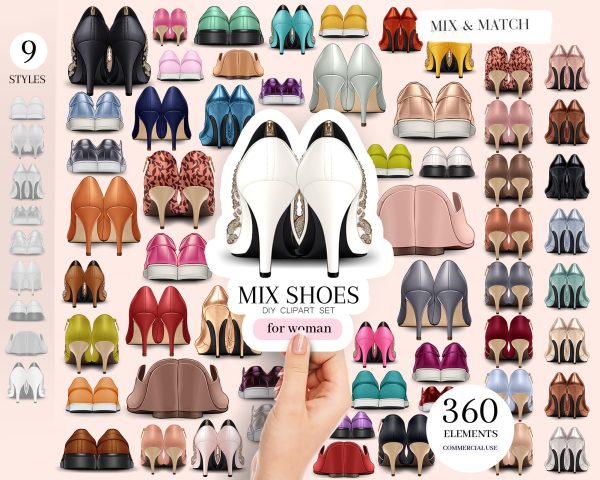 Mix Woman Shoes Clipart