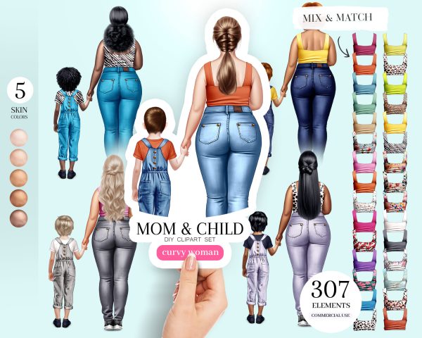 Mom and Child Clipart