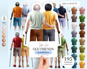 Old Friends Clipart