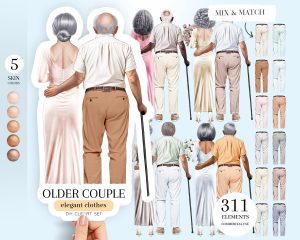 Older Couple Clipart