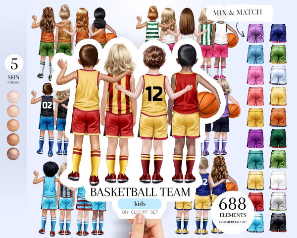 Basketball Kids Clipart