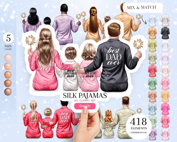 Pajama Family Clipart