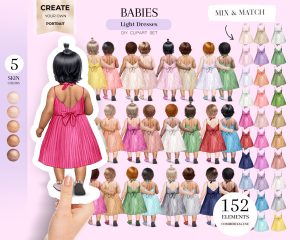 Baby Daytime Dresses Clipart