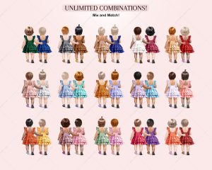 Baby Frilly Dresses Clipart