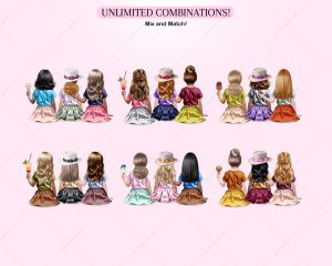 Summer Little Girls Clipart