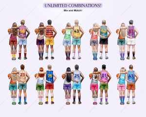 Basketball Couple Clipart