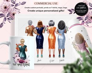 Grandmother Sparkle Dresses Clipart