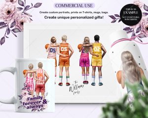 Basketball Couple Clipart