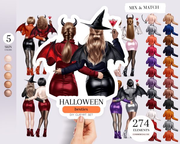 Halloween Besties Clipart