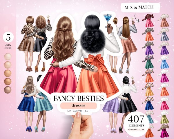 Fancy Besties Clipart