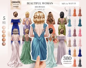 Mix Long Dresses Clipart