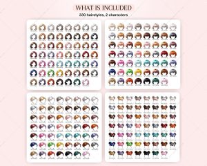 Chibi Girls Hair Clipart