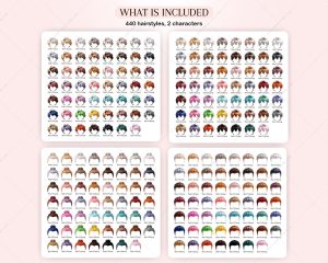 Chibi Boys Hairstyles Clipart