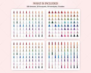 Mix Long Dresses Clipart