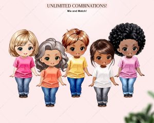 Chibi Casual Woman Clipart