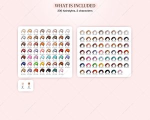 Chibi Girls Hair Clipart