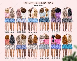 BFF Teen Girls Clipart