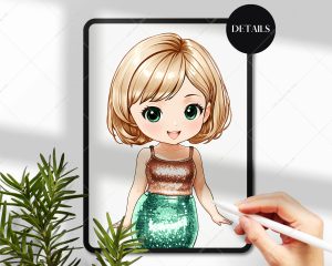 Chibi Sparkle Tops Clipart