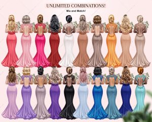 Mermaid Dresses Clipart