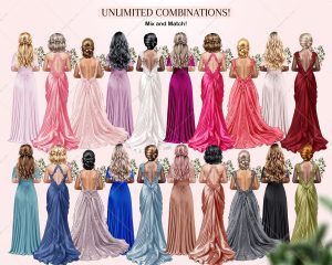 Mix Long Dresses Clipart