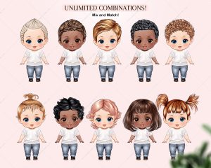 Chibi Baby Hairstyles Clipart