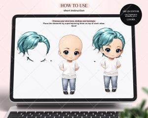 Chibi Girls Hair Clipart