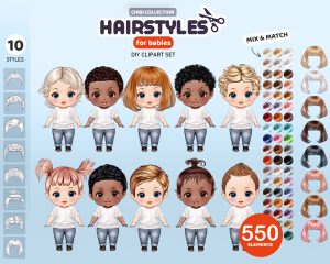 Chibi Baby Hairstyles Clipart